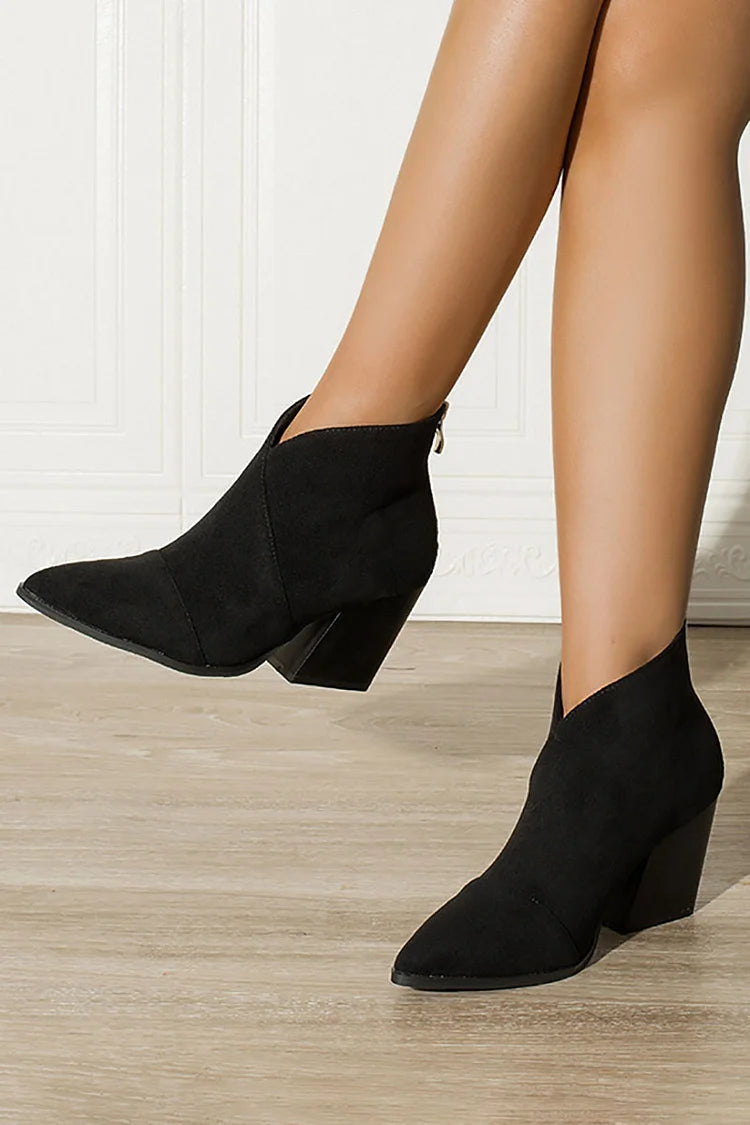 MARIZ - POINTED ANKLE BOOT WITH SUEDE EFFECT-15549134635381-Nancy & Mae Savannah