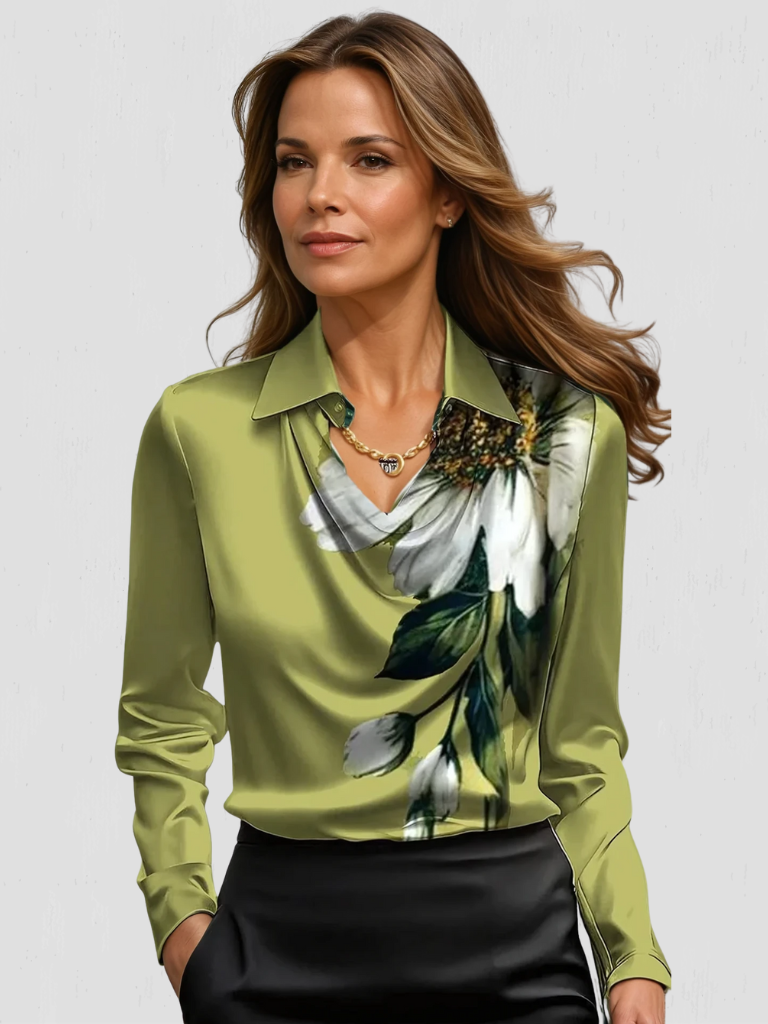 MELODY - SATIN DRAPE BLOUSE-15549013819765-Mirella Fiore