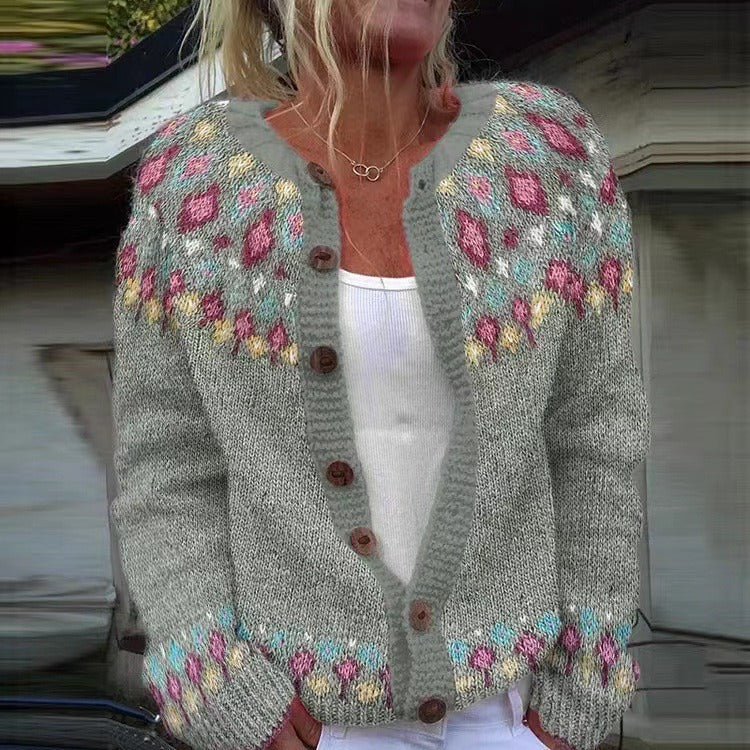 Madeline - Vintage Icelandic Cardigan-15531113382261-Mirella Fiore