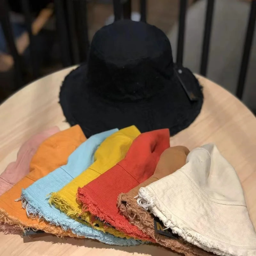 Maelis – Raw edge – Cotton bucket hat-15133817274741-Mirella Fiore