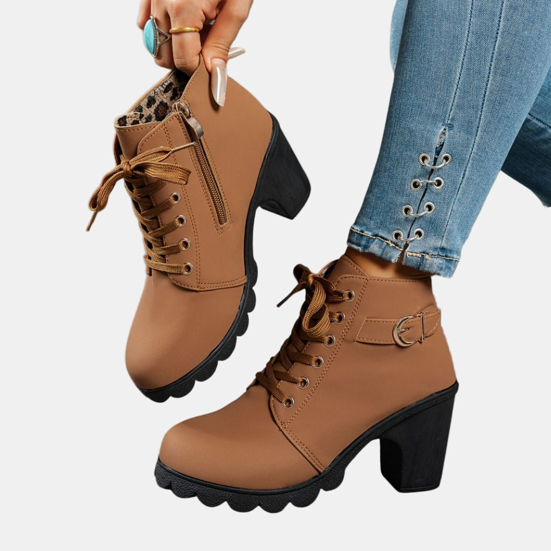 Maisie - Casual Heeled Ankle Boots-15520006406517-Nancy & Mae Savannah