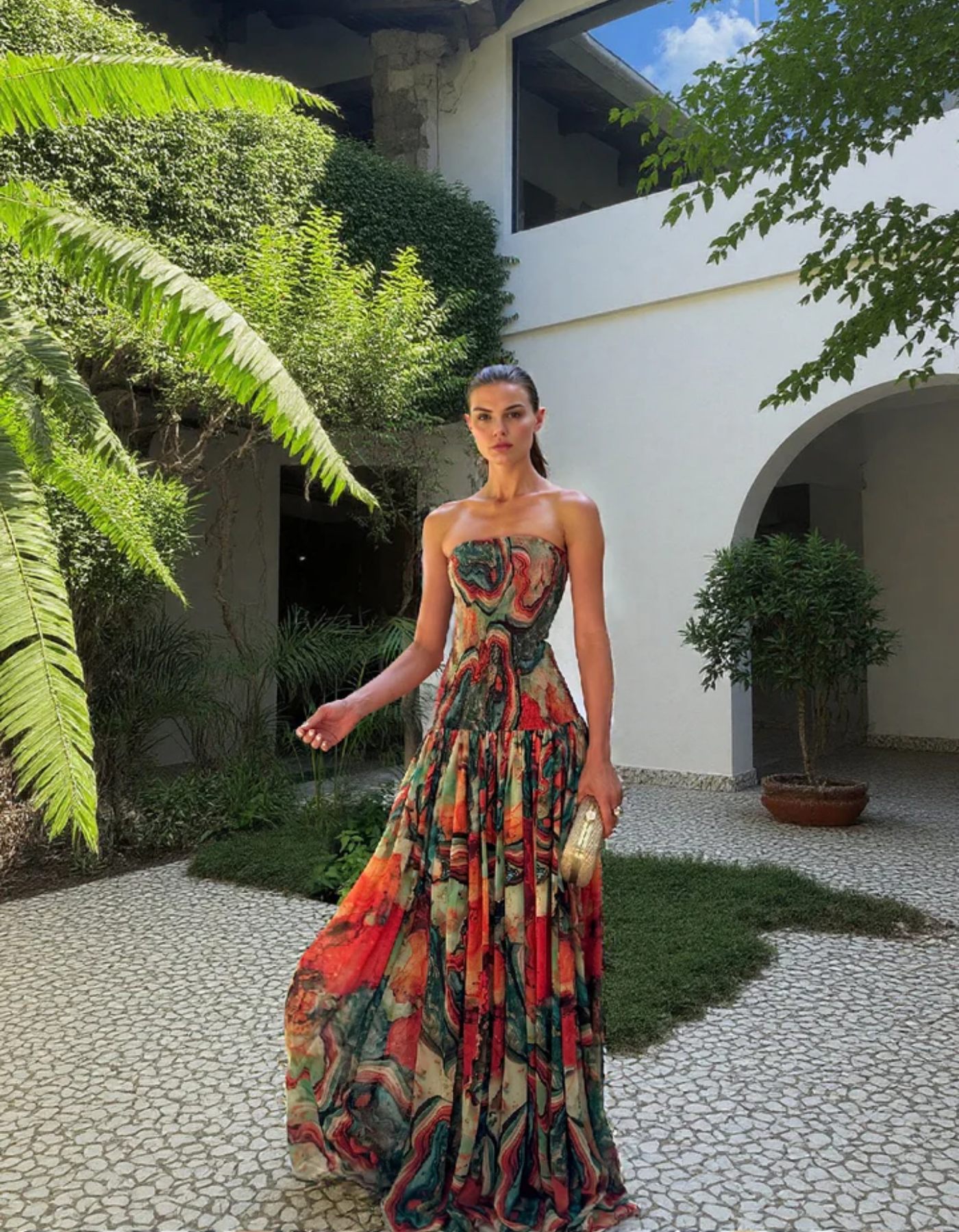 Marbella – Marble print design – Maxi dress-15234554691957-Mirella Fiore