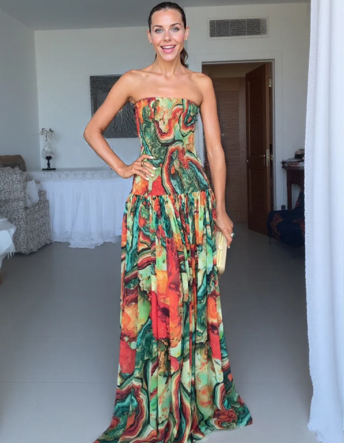 Marbella – Marble print design – Maxi dress-15234554691957-Mirella Fiore