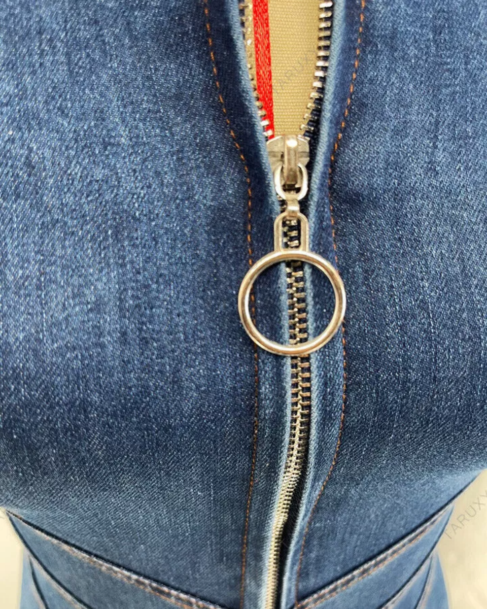 Margot – High-waisted design – Denim jumpsuit-15133676241269-Nancy & Mae Savannah