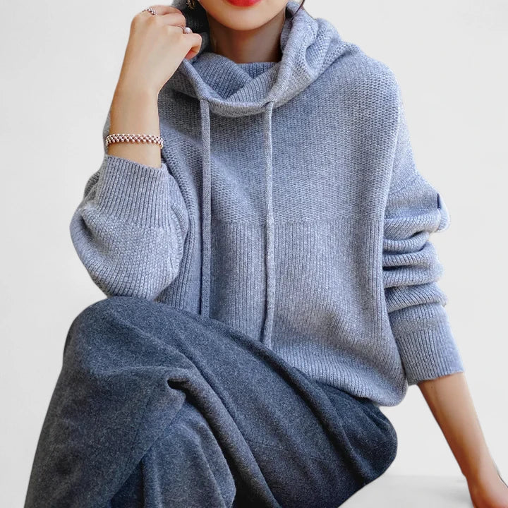 Marie - Cozy Knit Hoodie-15547990344053-Nancy & Mae Savannah