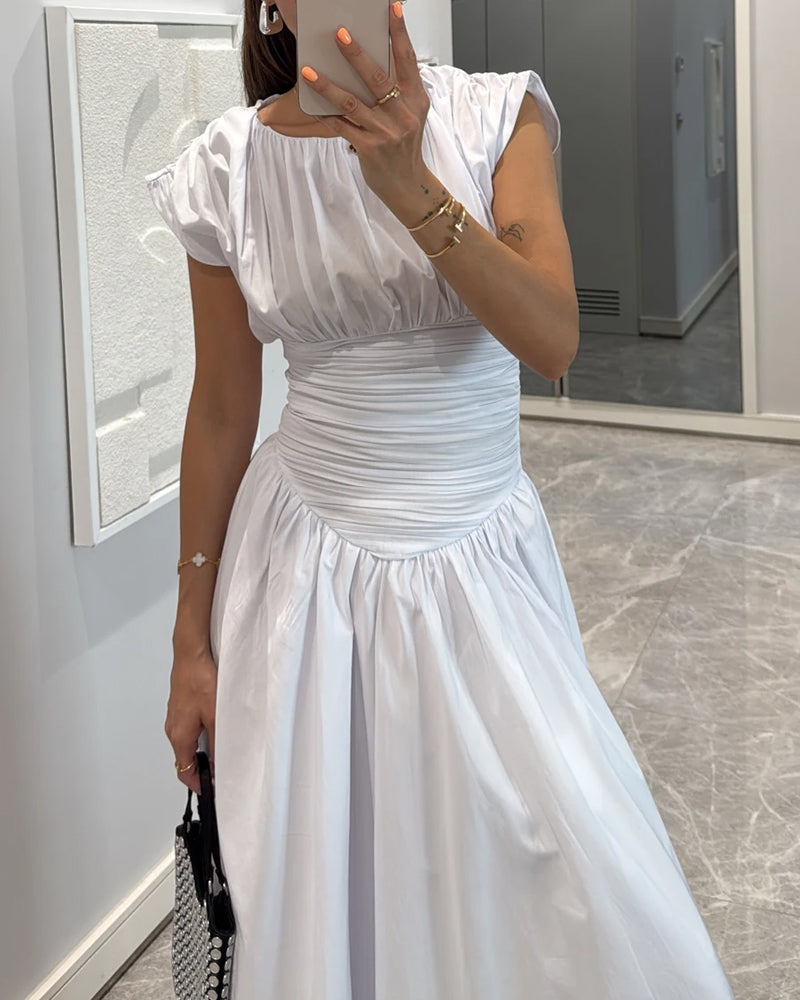 Mariella – Ruched waist – Midi dress-15283498484085-Mirella Fiore