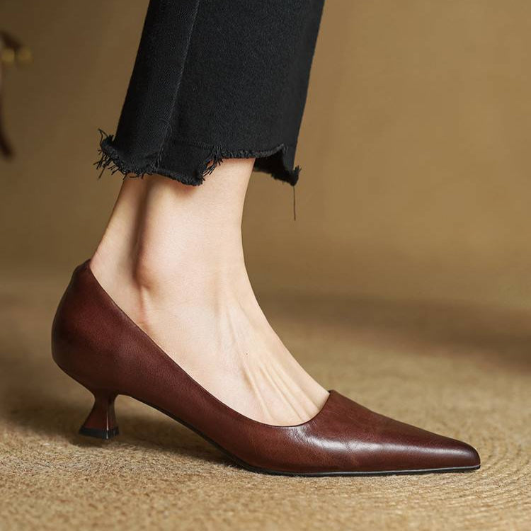 Marise - Pointed Toe Leather Pumps-15550738137461-Mirella Fiore