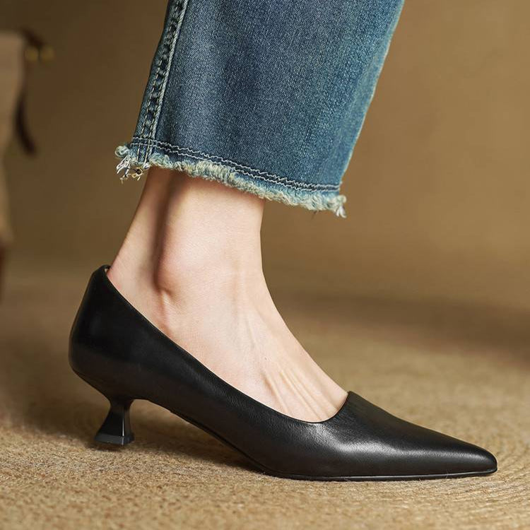 Marise - Pointed Toe Leather Pumps-15550738137461-Mirella Fiore