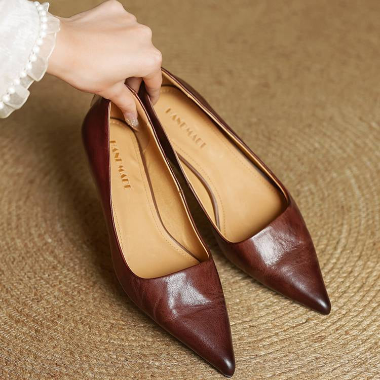 Marise - Pointed Toe Leather Pumps-15550738137461-Mirella Fiore