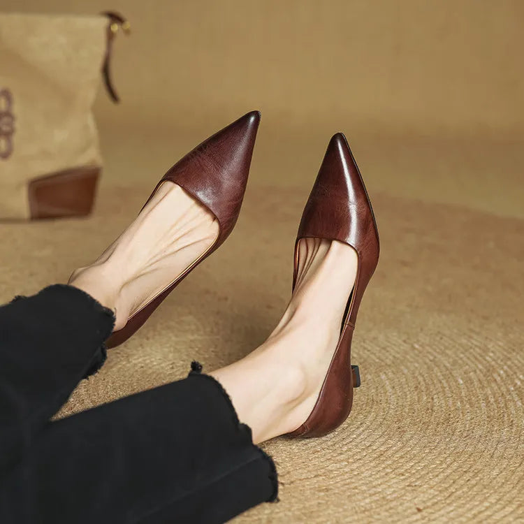 Marise - Pointed Toe Leather Pumps-15550738137461-Mirella Fiore