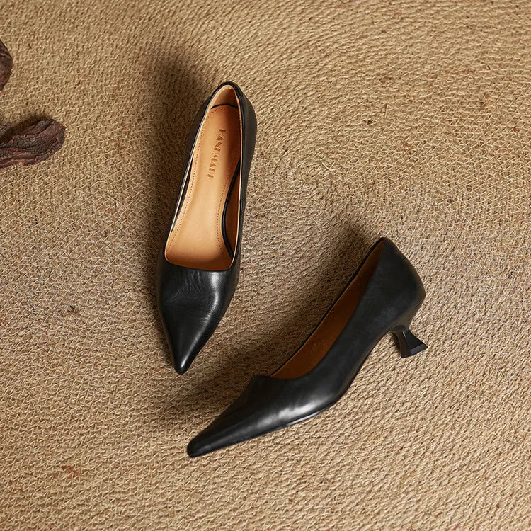 Marise - Pointed Toe Leather Pumps-15550738137461-Mirella Fiore