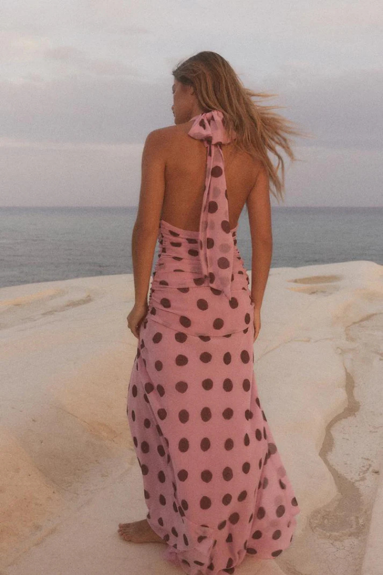 Marivella – Playful elegance – Halterneck maxi dress-15274570219893-Mirella Fiore