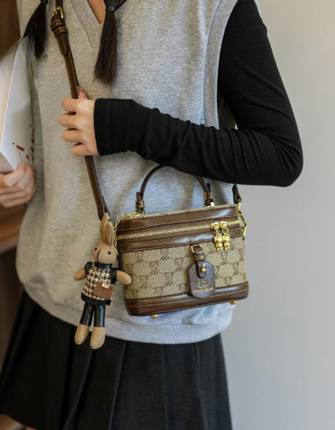 Maronette – Embellished bunny charm – Crossbody handbag-15209173549429-Nancy & Mae Savannah