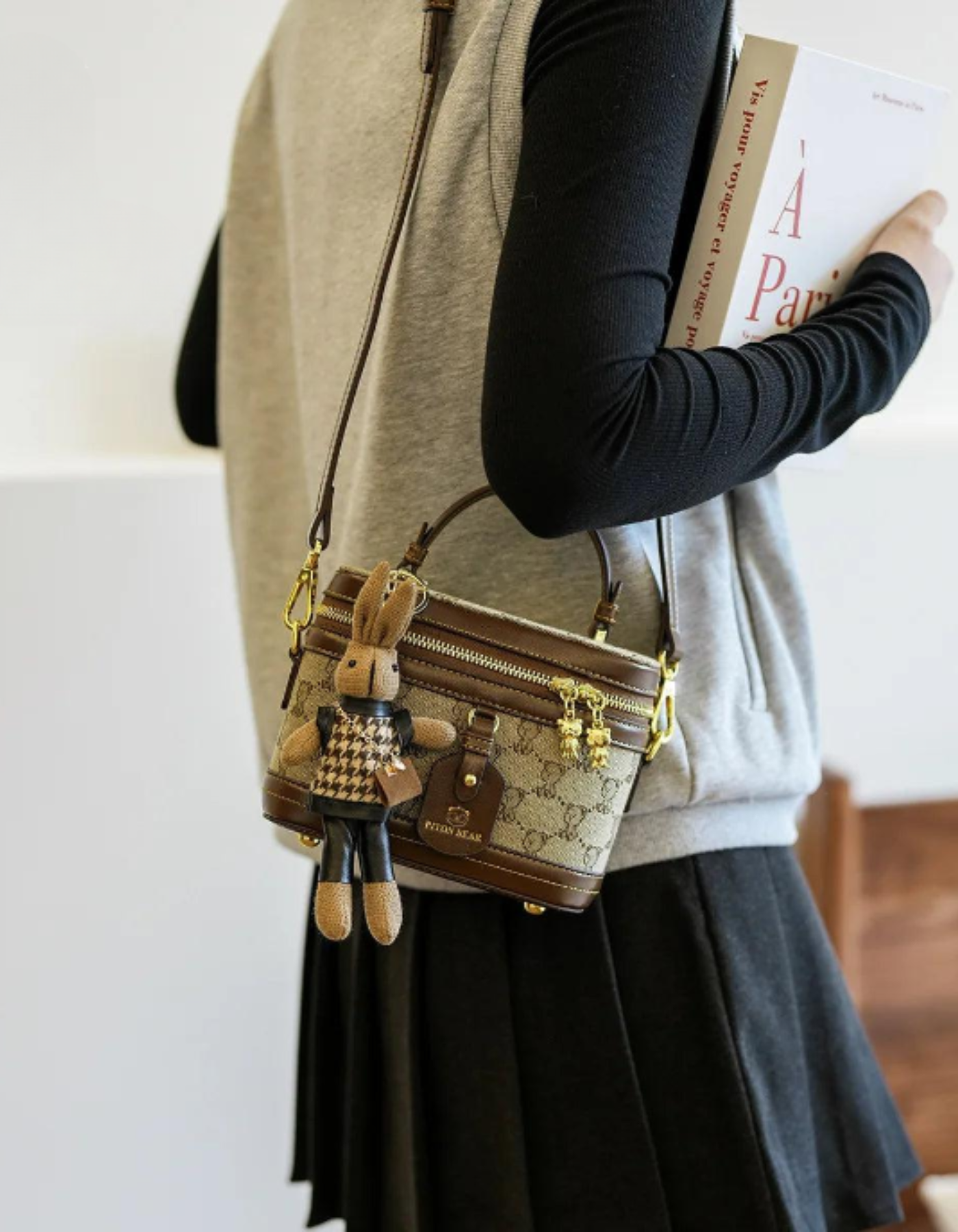 Maronette – Embellished bunny charm – Crossbody handbag-15209173549429-Nancy & Mae Savannah