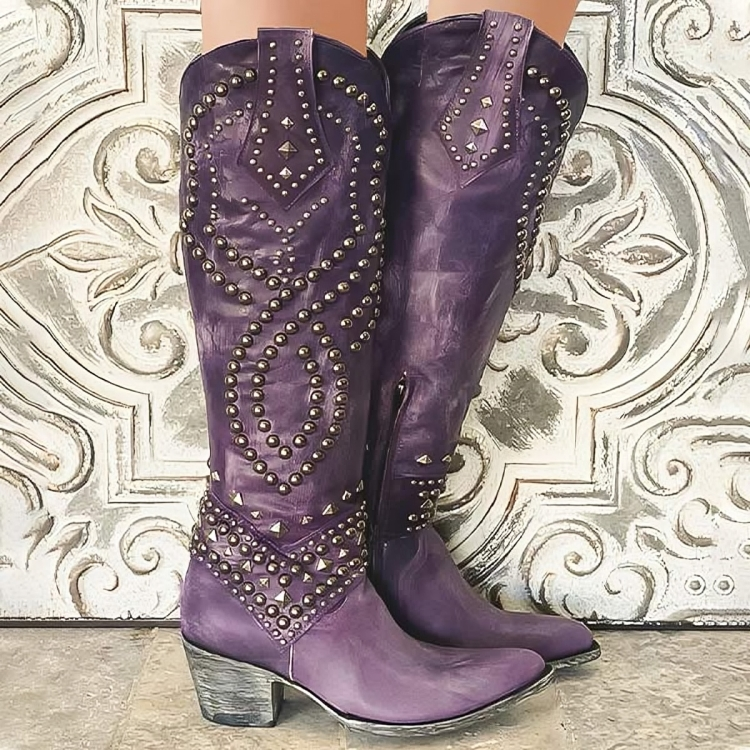 Mary - Western Knee-High Boots-15550871699829-Nancy & Mae Savannah