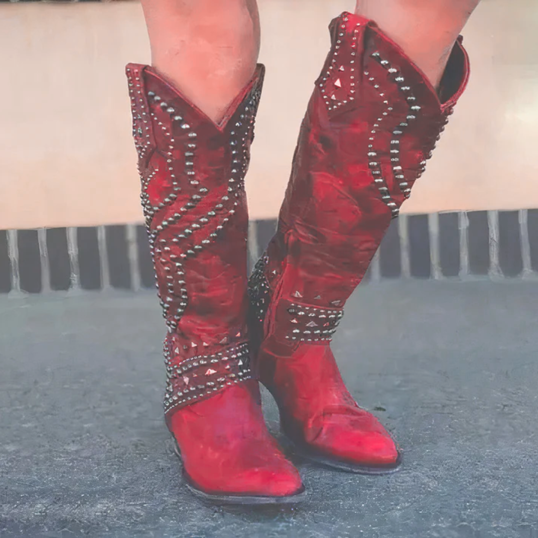 Mary - Western Knee-High Boots-15550871699829-Nancy & Mae Savannah