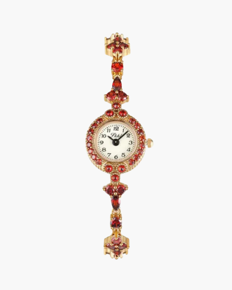 Matilde – Red gemstone accents – Vintage watch-15233937146229-Nancy & Mae Savannah