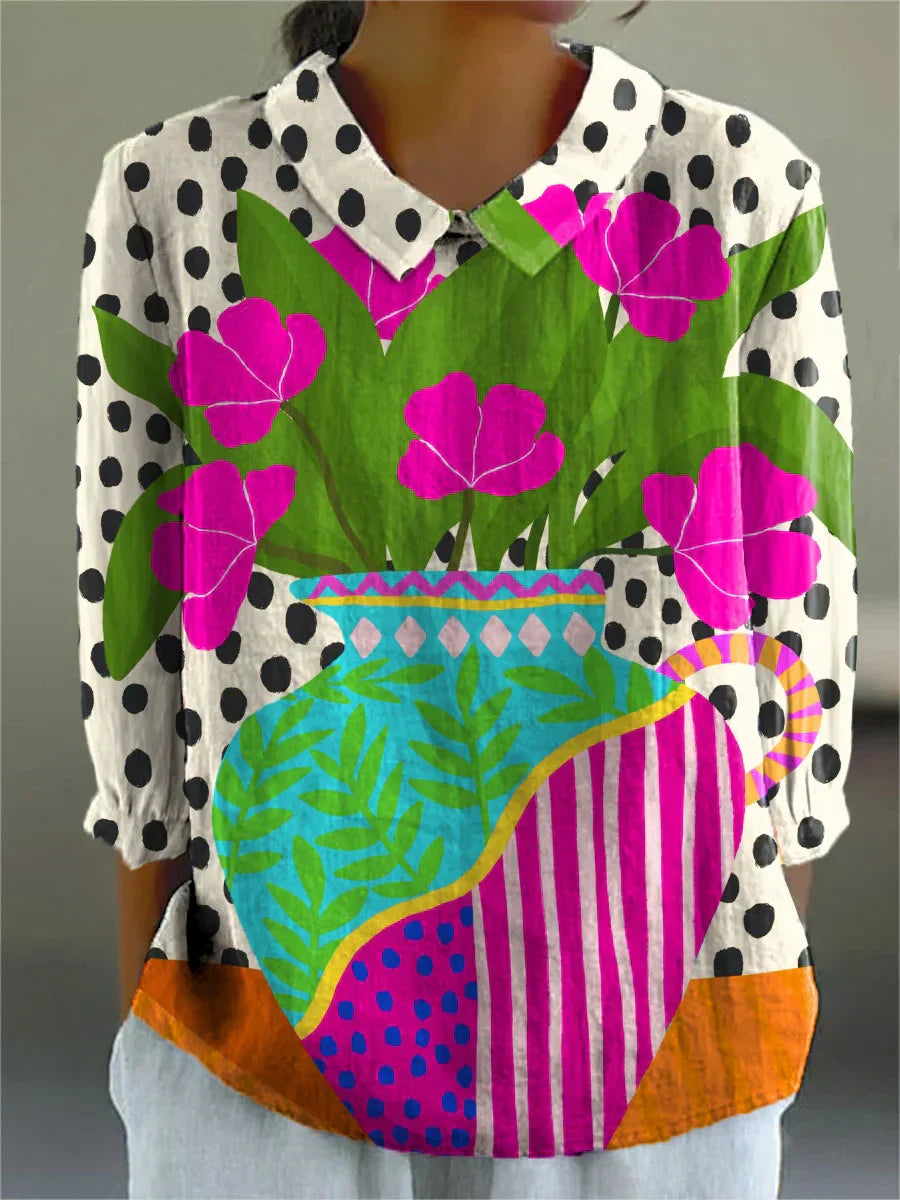 Maya - Vintage Colorful Blouse-15563826856309-Nancy & Mae Savannah