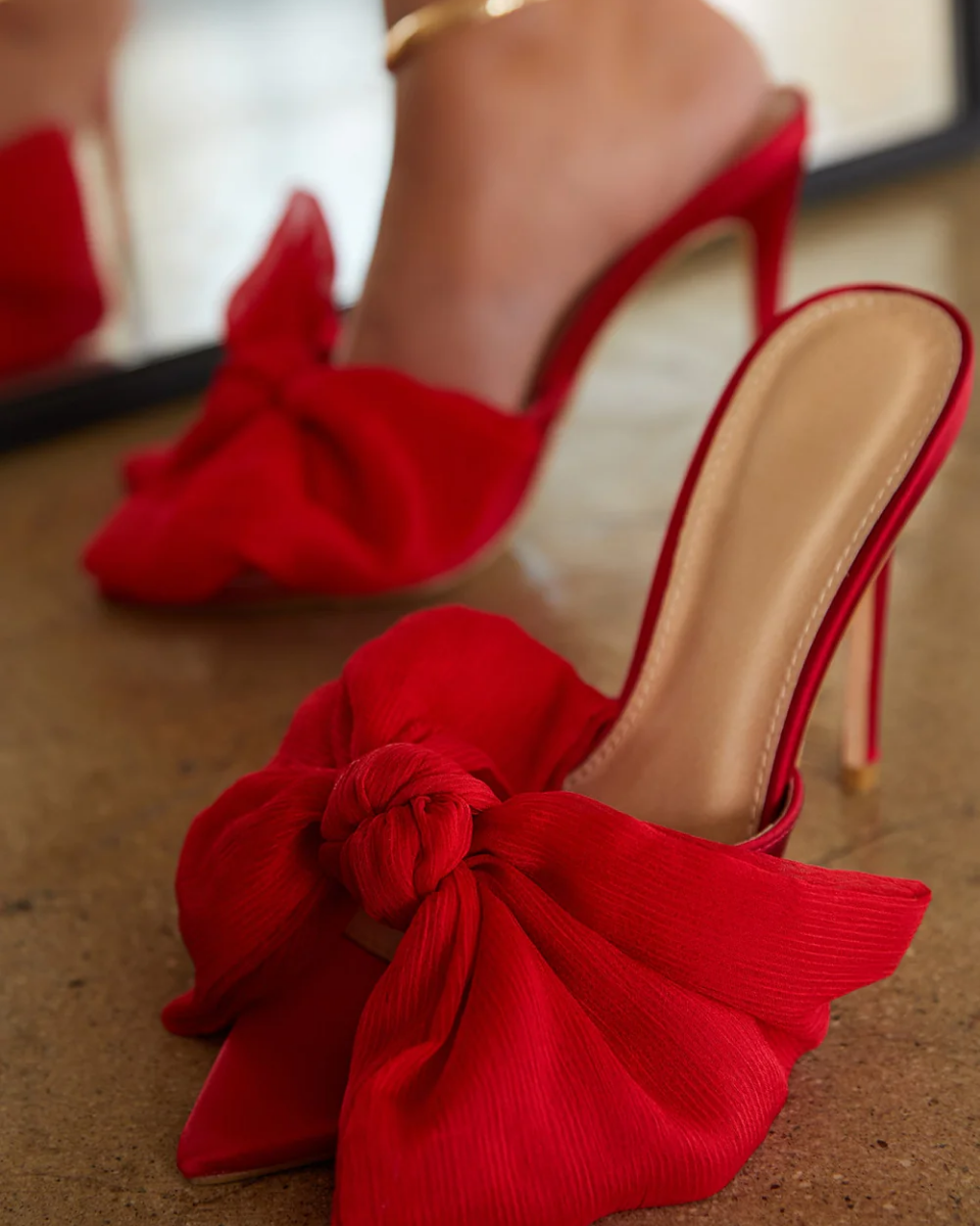 Melodia – Slip-on design – Oversized bow mule heels-15133991338357-Nancy & Mae Savannah
