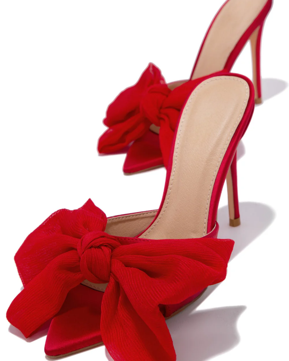 Melodia – Slip-on design – Oversized bow mule heels-15133991338357-Nancy & Mae Savannah