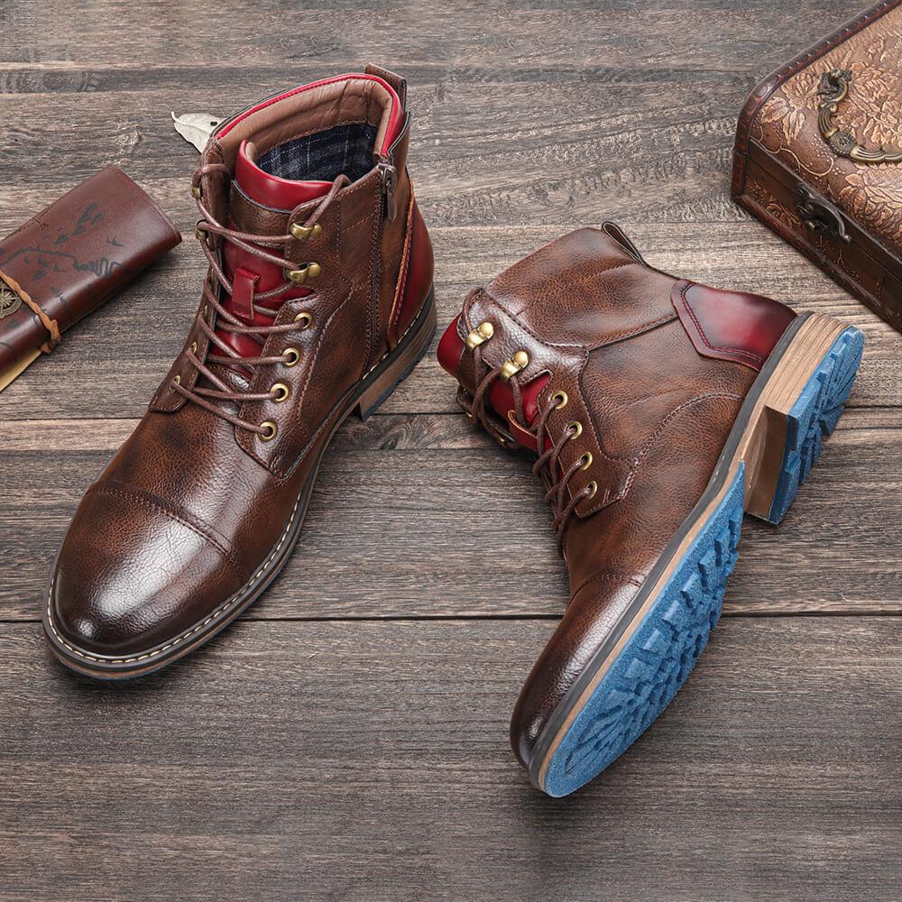 Miles - Classic Leather Oxford Boots-15550769201525-Mirella Fiore