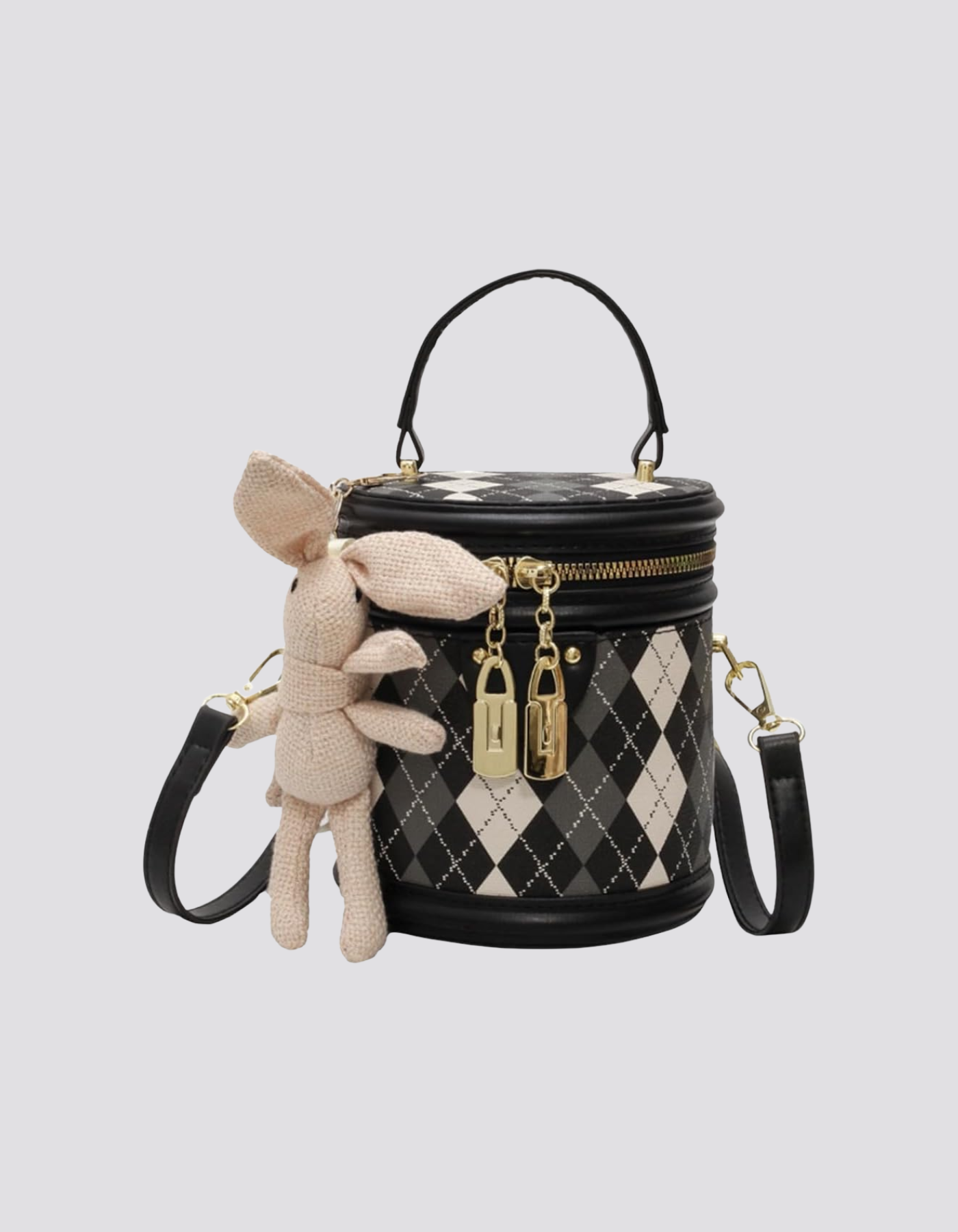 Minivière – Argyle bunny accent – Crossbody handbag-15209173877109-Nancy & Mae Savannah