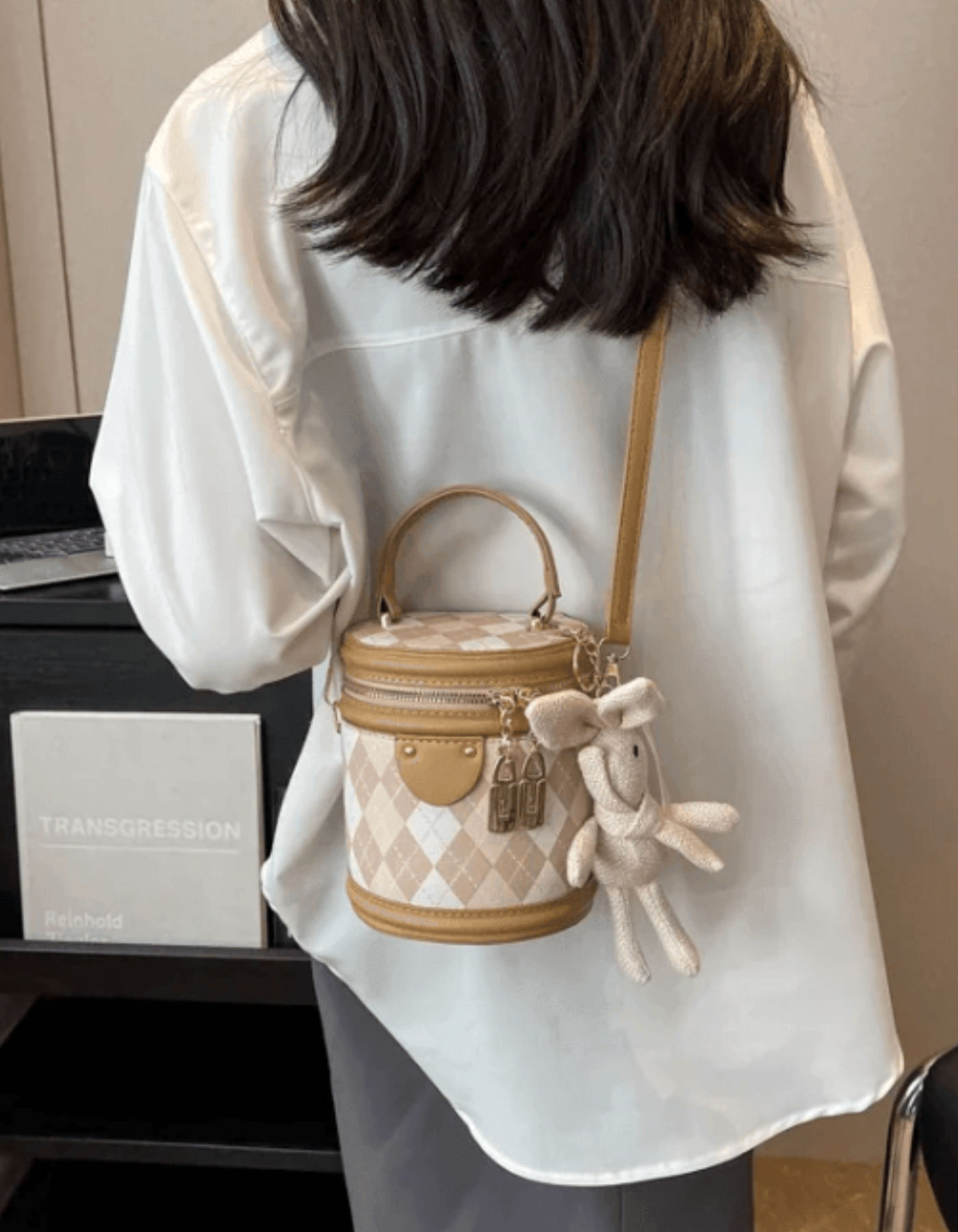 Minivière – Argyle bunny accent – Crossbody handbag-15209173877109-Nancy & Mae Savannah