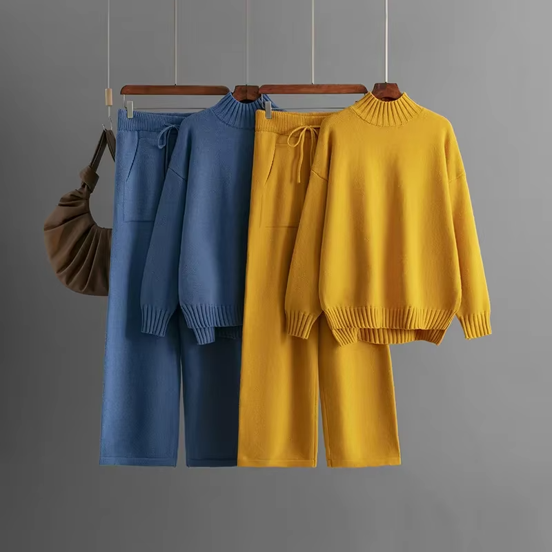 Nia - Elegant Set with Long-Sleeved Blouse and Straight Pants-15553174176117-Nancy & Mae Savannah