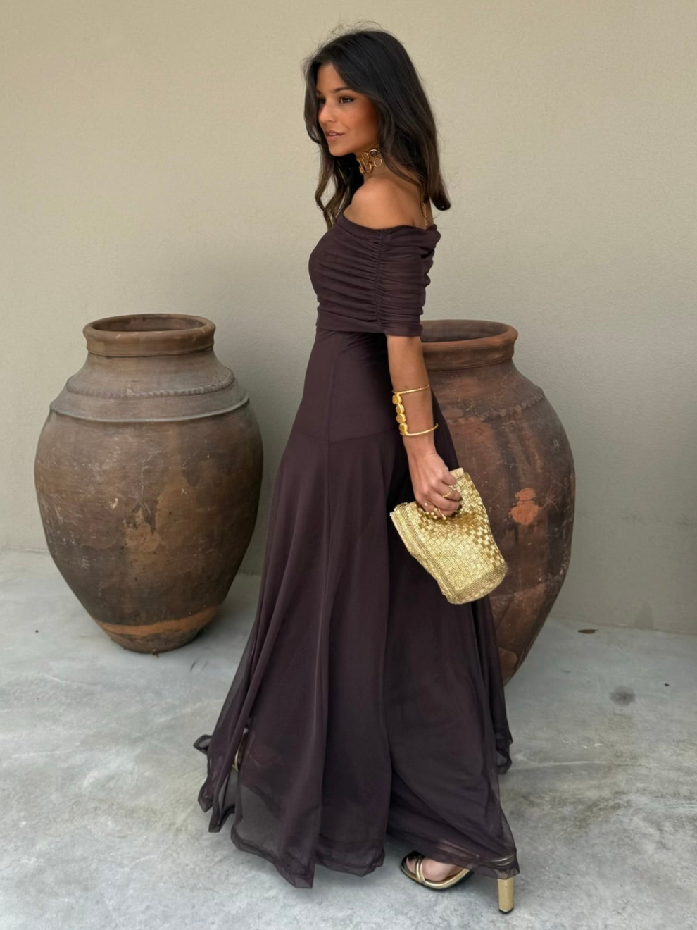 Noveria – Sculpted drape – One-shoulder maxi dress-15352782061941-Mirella Fiore