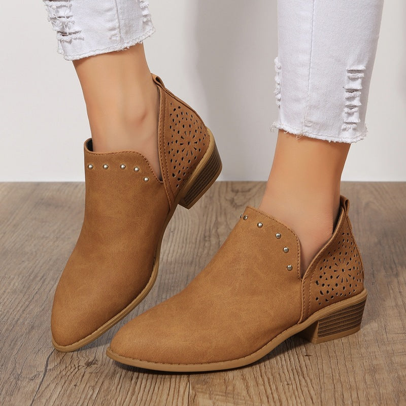JANICE - LOW CUT PERFORATED ANKLE BOOT