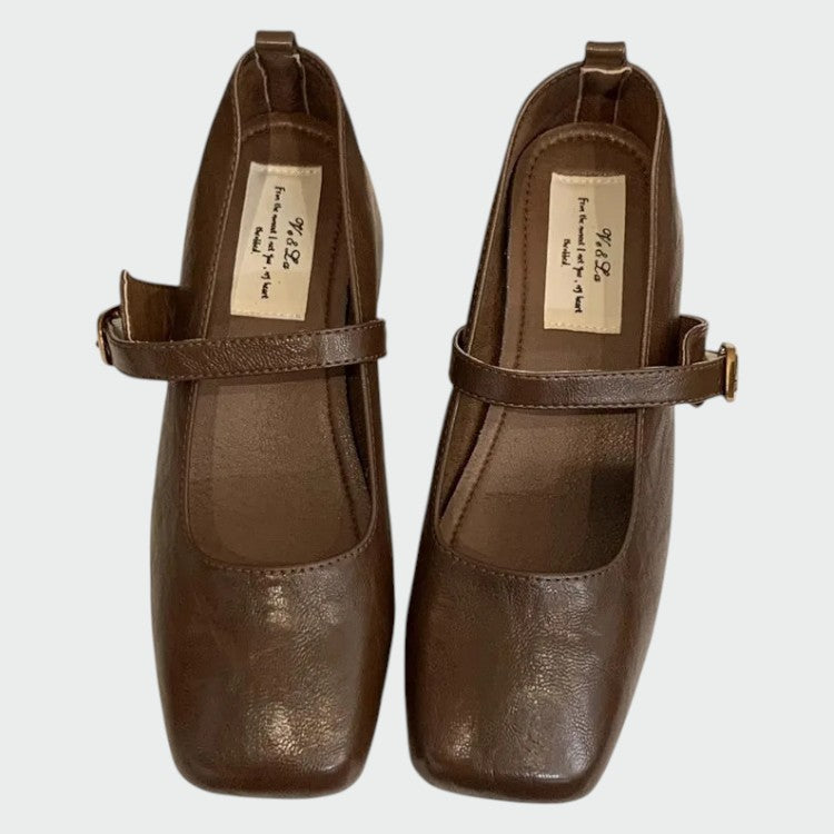 Odette – Square Tip High Heeled Mary Jane Shoes-15519661949301-Nancy & Mae Savannah