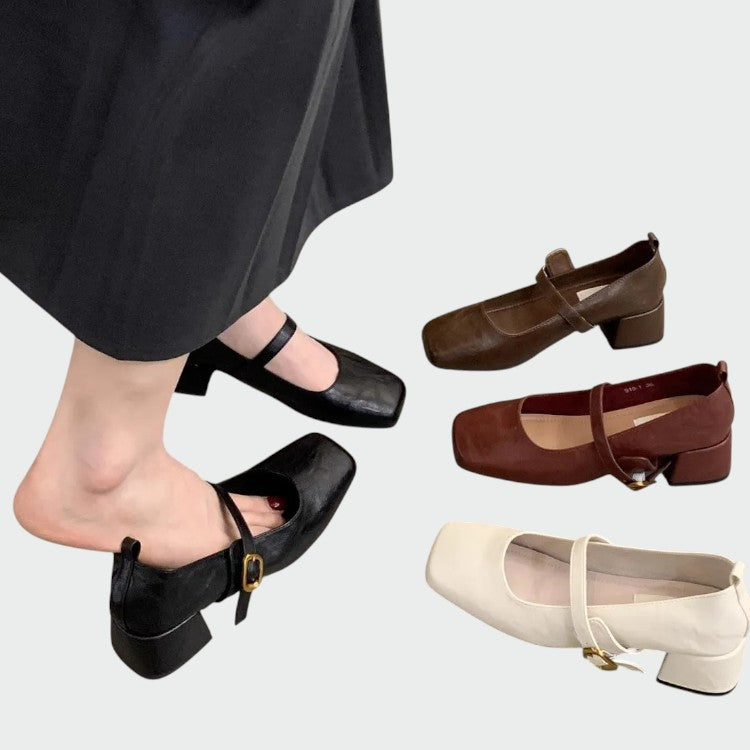 Odette – Square Tip High Heeled Mary Jane Shoes-15519661949301-Nancy & Mae Savannah