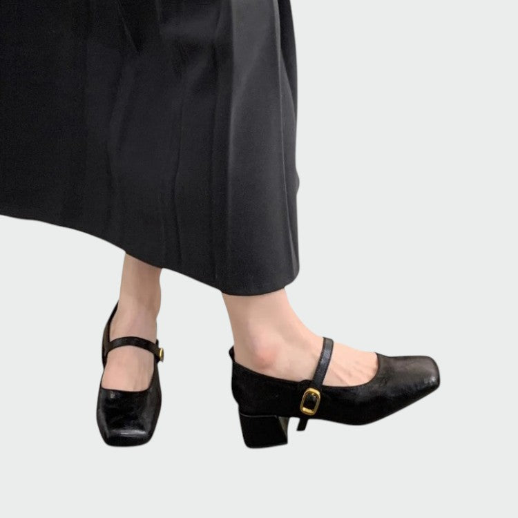 Odette – Square Tip High Heeled Mary Jane Shoes-15519661949301-Nancy & Mae Savannah
