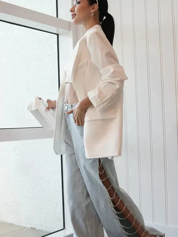 Olivetta – Cut-out design – Wide leg jeans-15133700096373-Nancy & Mae Savannah