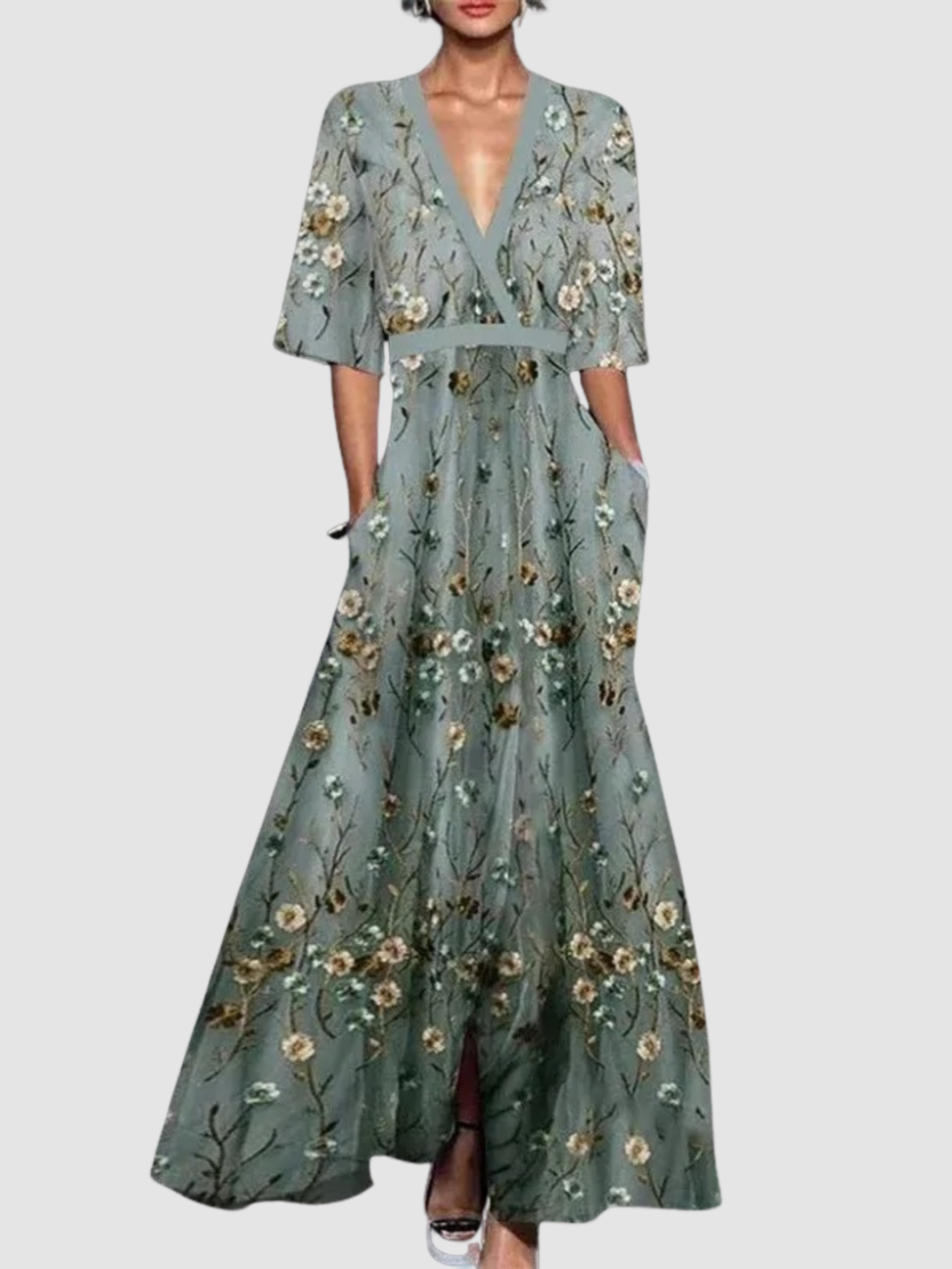 Olyvia Elegant long floral dress-15553262551413-Mirella Fiore