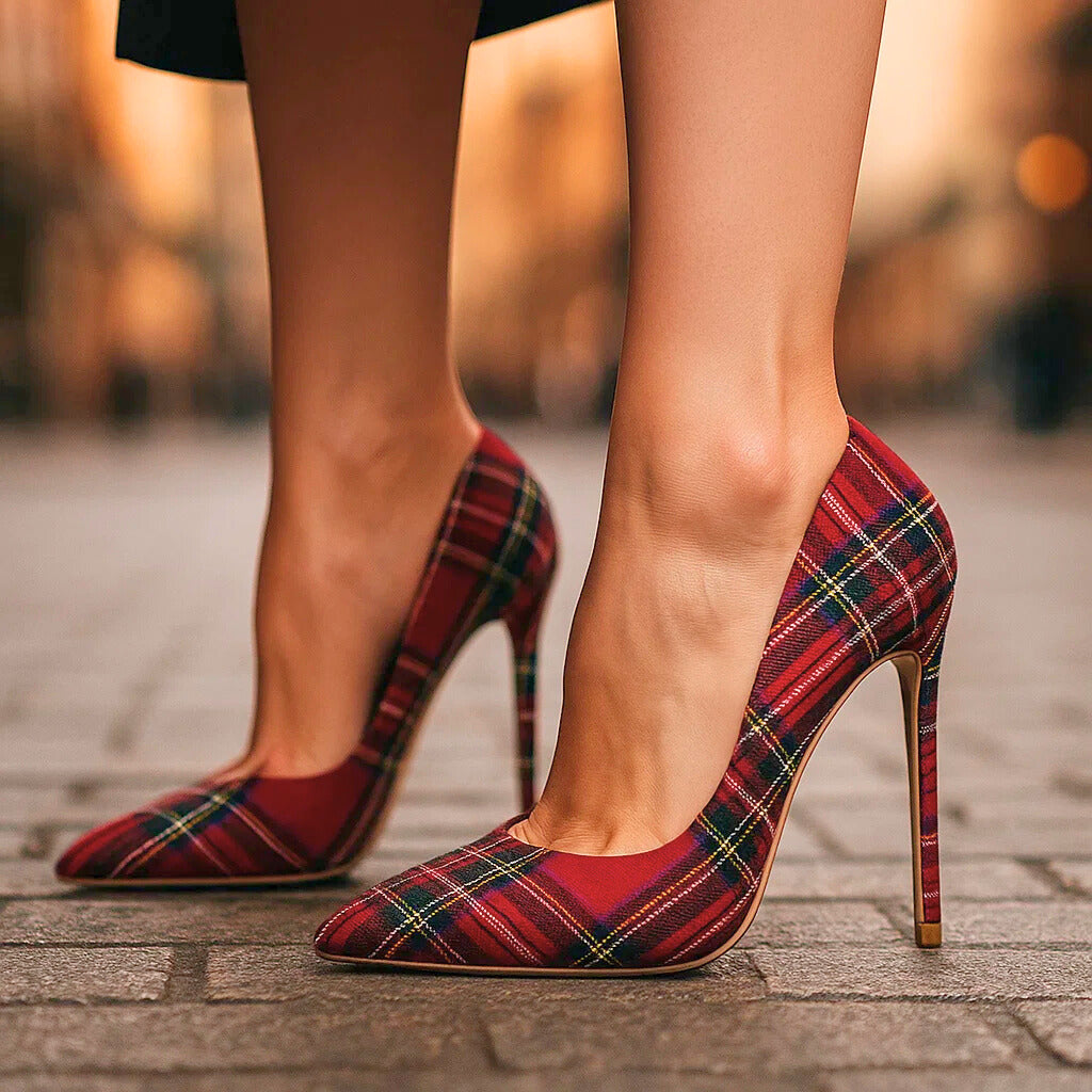PAISLEY - RAE PLAID HEELS-15560640528757-Nancy & Mae Savannah