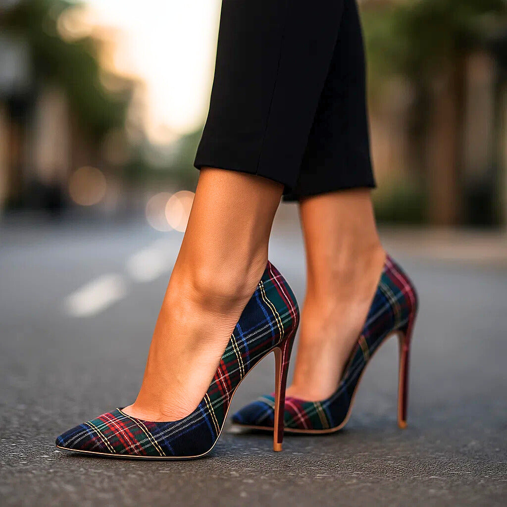 PAISLEY - RAE PLAID HEELS-15560640528757-Nancy & Mae Savannah