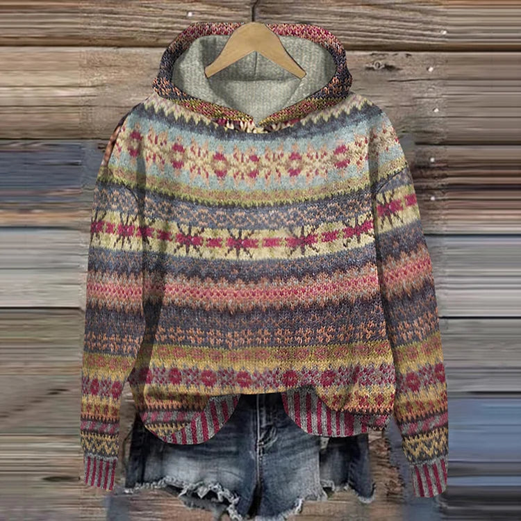 Paige - Ethnic Retro Hoodie-15518867521909-Nancy & Mae Savannah