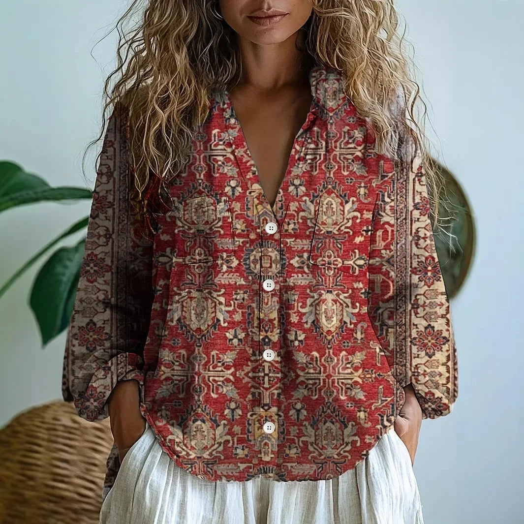 Paloma - Elegant Patchwork Blouse-15542195323253-Mirella Fiore