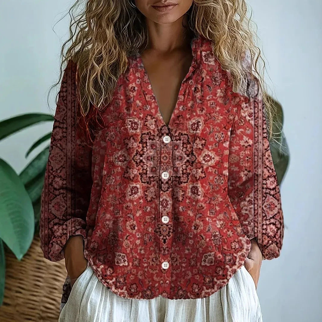 Paloma - Elegant Patchwork Blouse-15542195323253-Mirella Fiore