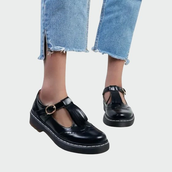 Paloma - Elegante T-Bar Leather Shoes-15519661130101-Nancy & Mae Savannah