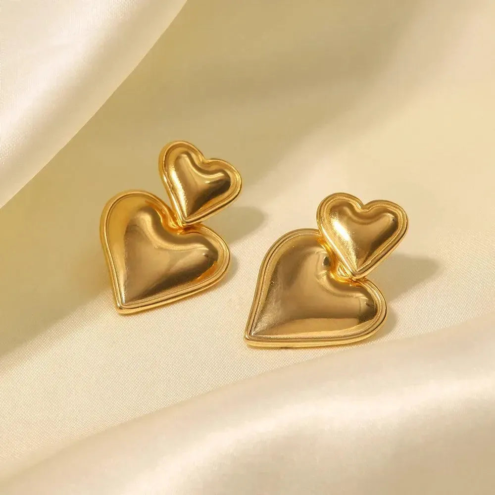 Passione – Double-heart design – Earrings-15227778662773-Nancy & Mae Savannah