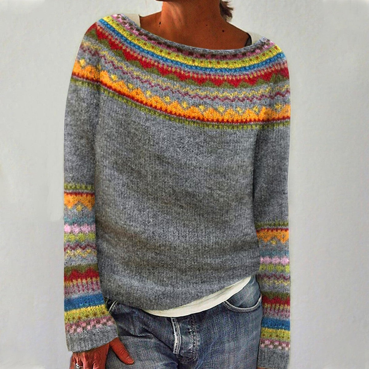 Pauline - Comfortable Retro Sweater-15553139540341-Mirella Fiore