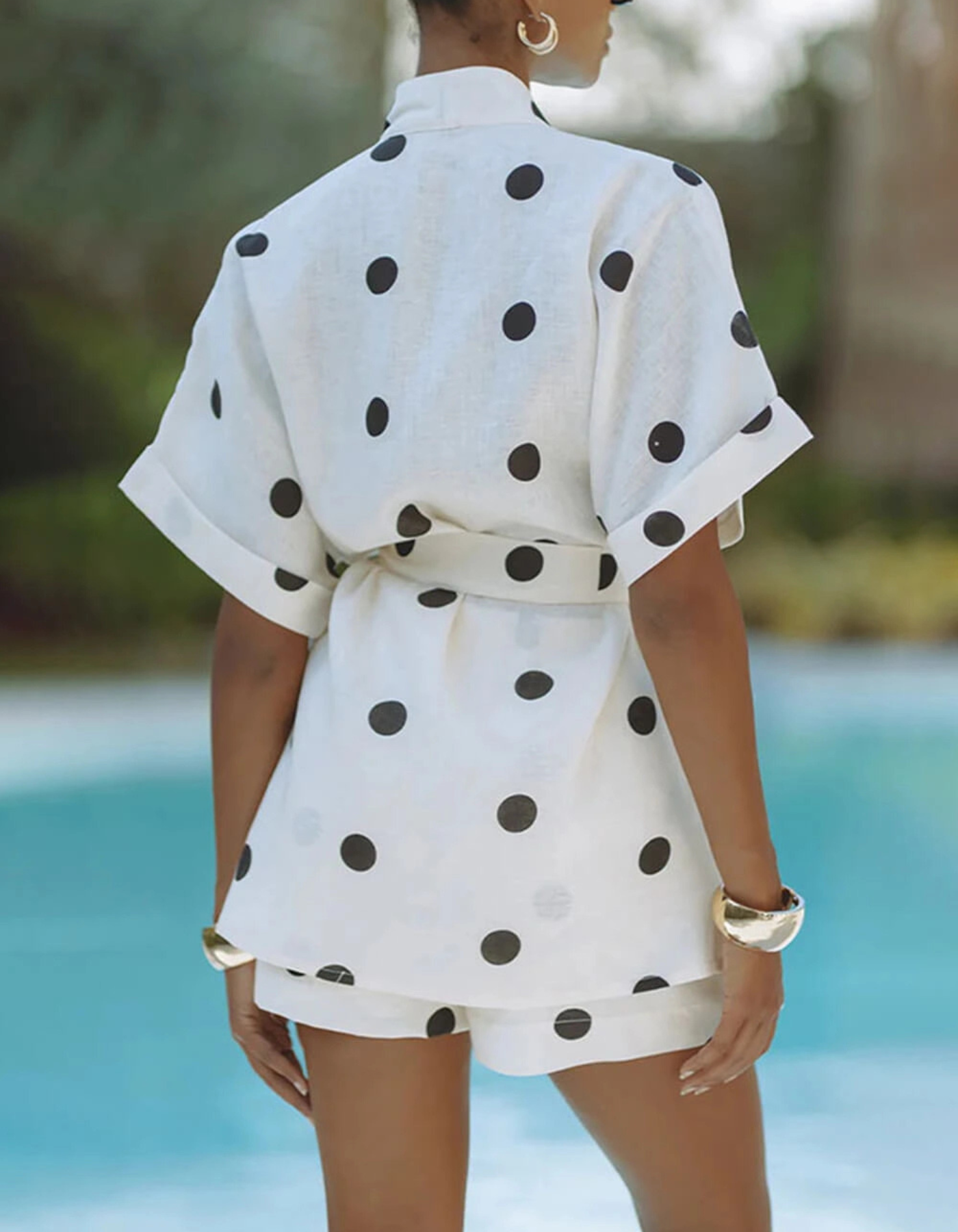 Phoebe – Polka dot print design – Top and shorts set-15259461714293-Mirella Fiore