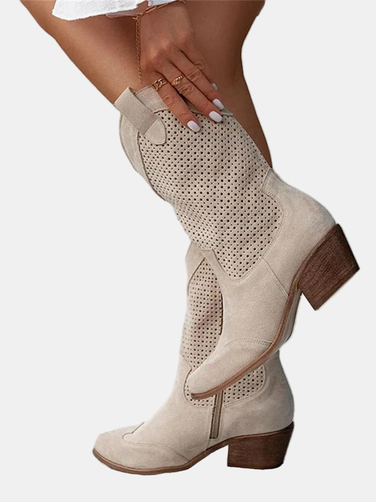 Piper - Perforated Ankle Boots-15520005489013-Mirella Fiore