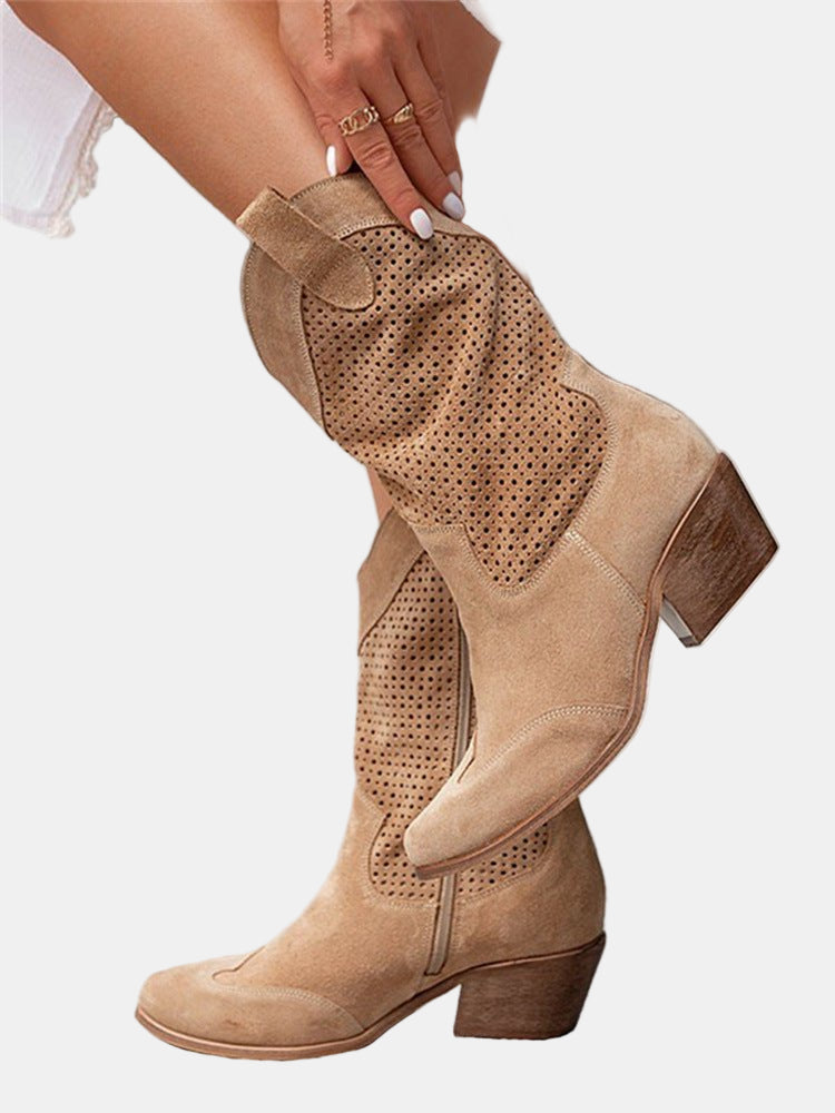 Piper - Perforated Ankle Boots-15520005489013-Nancy & Mae Savannah