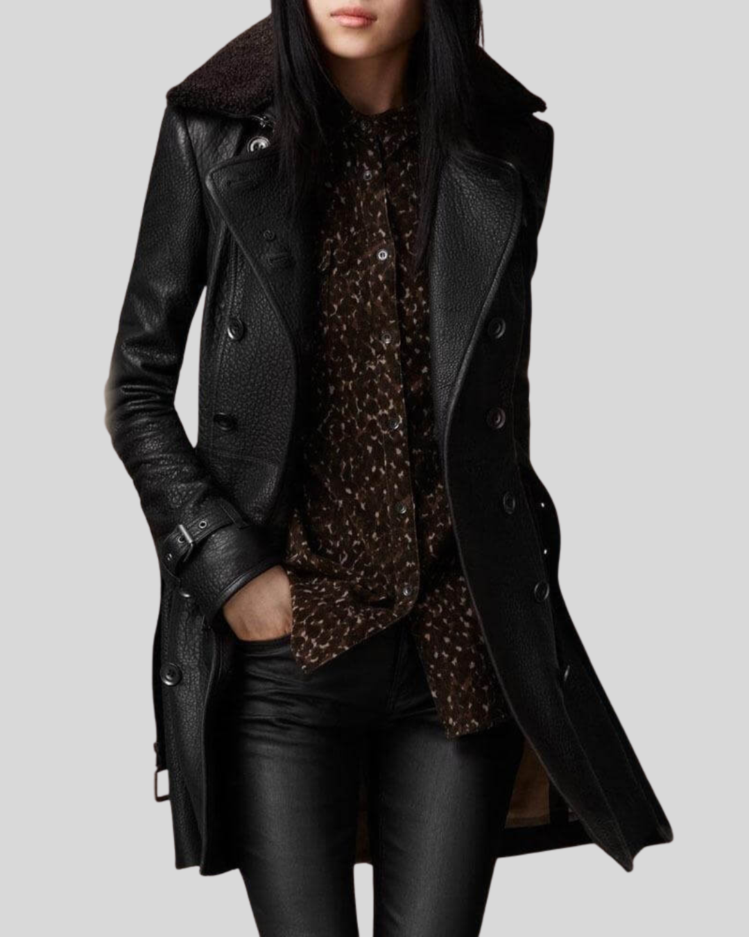 Raven - Women’s Longline Trench Coat-15550920229237-Mirella Fiore