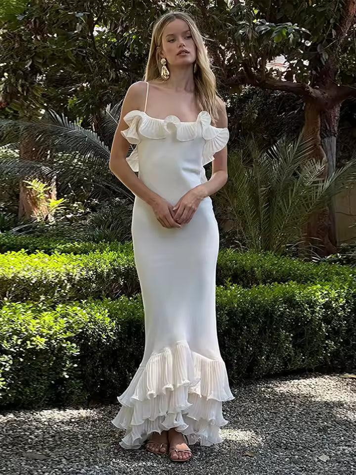 Vitta – Ruffle back detail – Maxi dress-15260068643189-Mirella Fiore