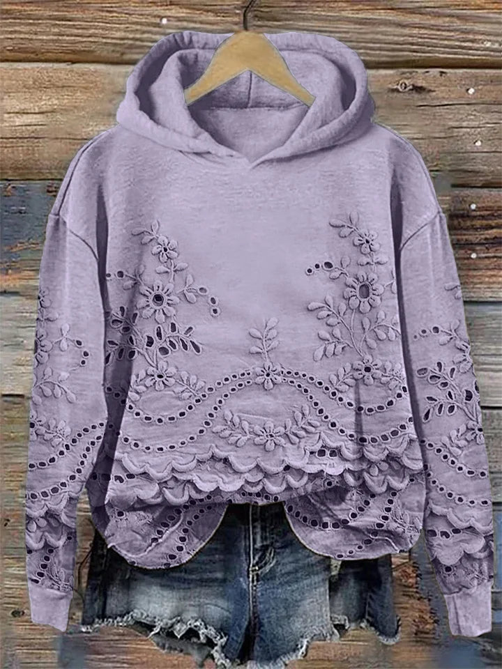 SASSY - Hoodie with Floral Embroidery-15519825756533-Mirella Fiore