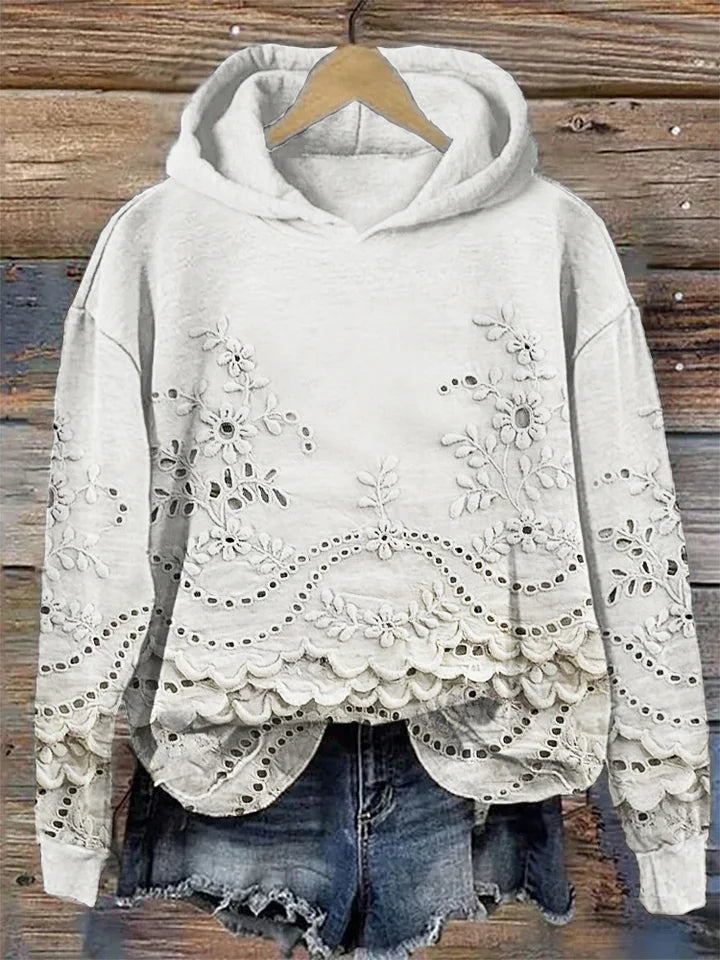 SASSY - Hoodie with Floral Embroidery-15519825756533-Mirella Fiore